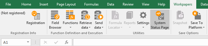Screen capture showing the button System Status Page.